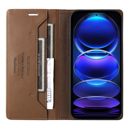 For Redmi Note 12 Pro+ GQUTROBE G01 RFID Anti-theft Leather Phone Case(Brown)