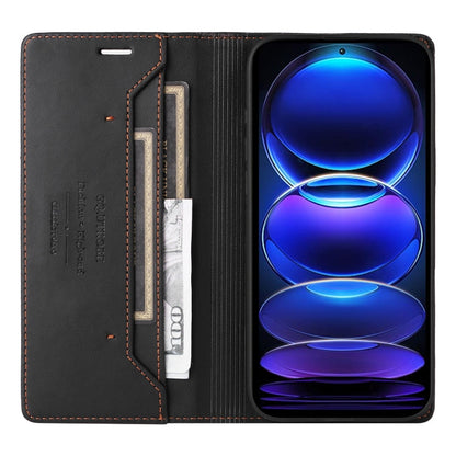 For Redmi Note 12 Pro+ GQUTROBE G01 RFID Anti-theft Leather Phone Case(Black)