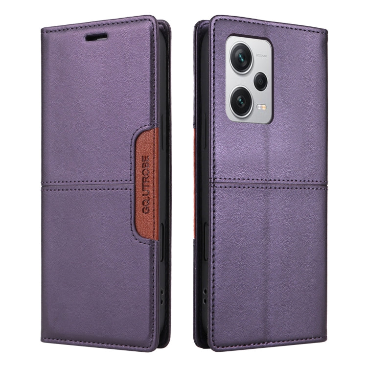 For Redmi Note 12 Pro+ GQUTROBE G01 RFID Anti-theft Leather Phone Case(Purple)