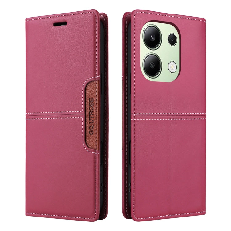 For Redmi Note 13 4G GQUTROBE G01 RFID Anti-theft Leather Phone Case(Red)