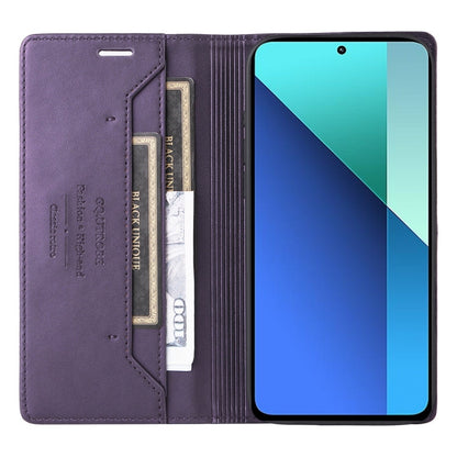 For Redmi Note 13 4G GQUTROBE G01 RFID Anti-theft Leather Phone Case(Purple)