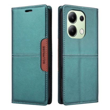 For Redmi Note 13 4G GQUTROBE G01 RFID Anti-theft Leather Phone Case(Green)