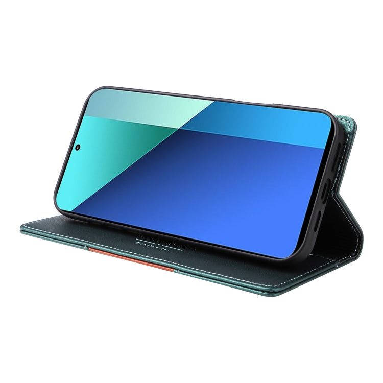For Redmi Note 13 4G GQUTROBE G01 RFID Anti-theft Leather Phone Case(Green)
