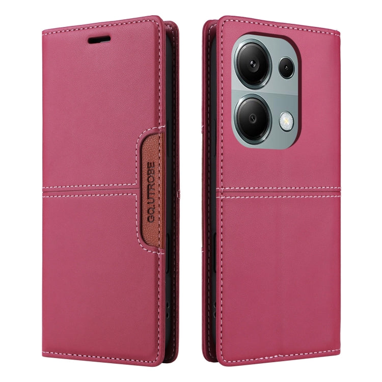 For Redmi Note 13 5G GQUTROBE G01 RFID Anti-theft Leather Phone Case(Red)