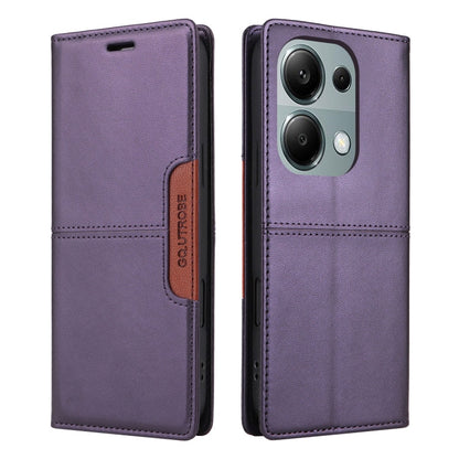 For Redmi Note 13 5G GQUTROBE G01 RFID Anti-theft Leather Phone Case(Purple)