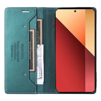 For Redmi Note 13 5G GQUTROBE G01 RFID Anti-theft Leather Phone Case(Green)
