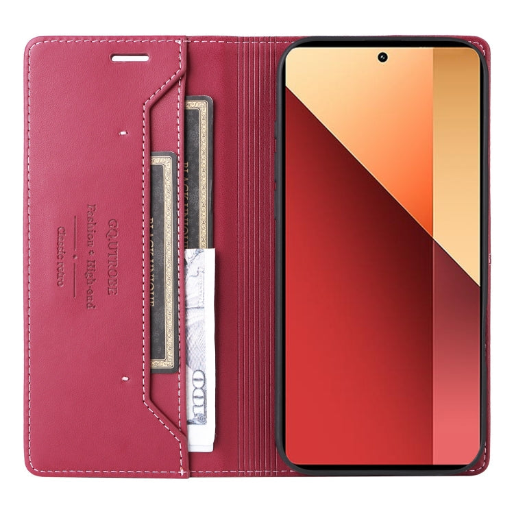 For Redmi Note 13 Pro 4G GQUTROBE G01 RFID Anti-theft Leather Phone Case(Red)