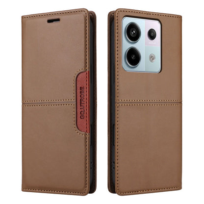 For Redmi Note 13 Pro 5G GQUTROBE G01 RFID Anti-theft Leather Phone Case(Brown)