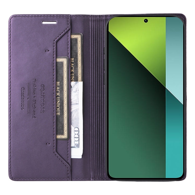 For Redmi Note 13 Pro 5G GQUTROBE G01 RFID Anti-theft Leather Phone Case(Purple)