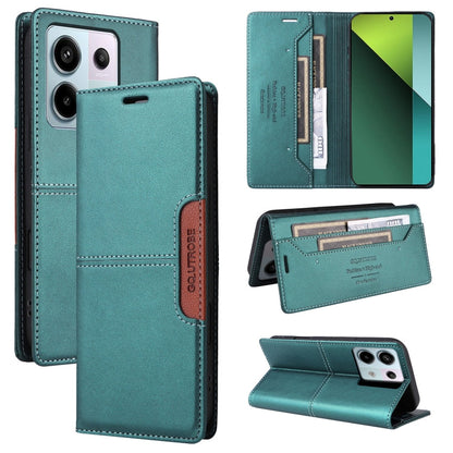 For Redmi Note 13 Pro 5G GQUTROBE G01 RFID Anti-theft Leather Phone Case(Green)