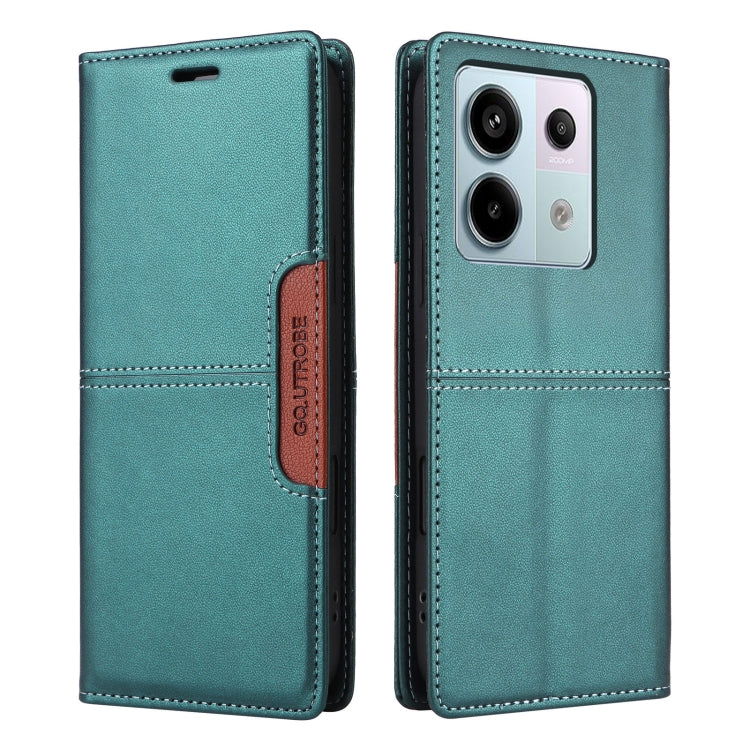 For Redmi Note 13 Pro 5G GQUTROBE G01 RFID Anti-theft Leather Phone Case(Green)