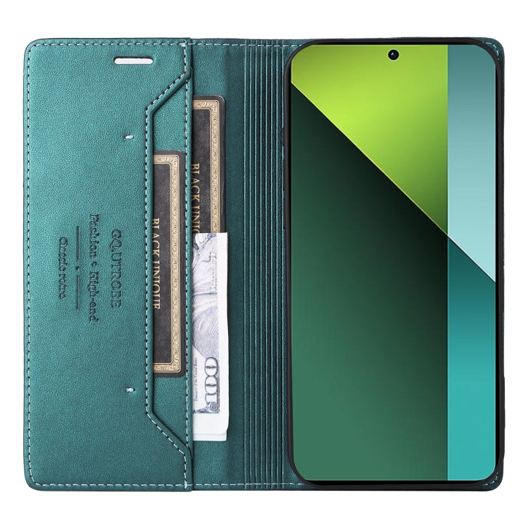 For Redmi Note 13 Pro 5G GQUTROBE G01 RFID Anti-theft Leather Phone Case(Green)