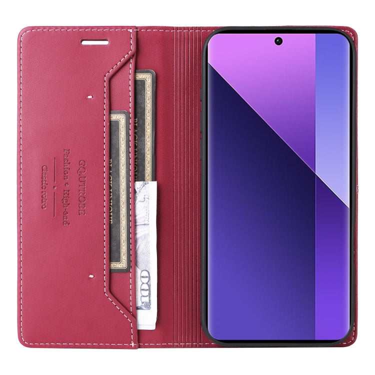 For Redmi Note 13 Pro+ GQUTROBE G01 RFID Anti-theft Leather Phone Case(Red)