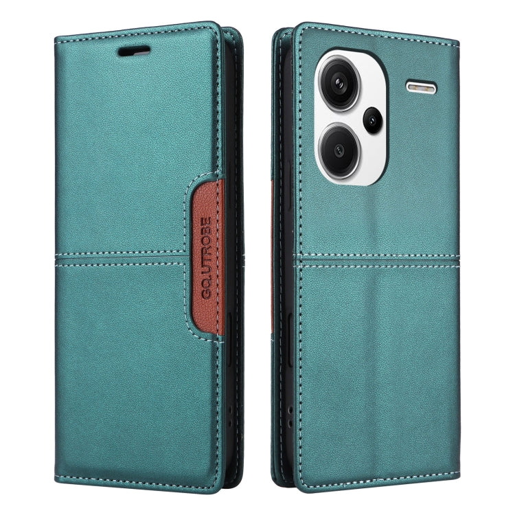 For Redmi Note 13 Pro+ GQUTROBE G01 RFID Anti-theft Leather Phone Case(Green)