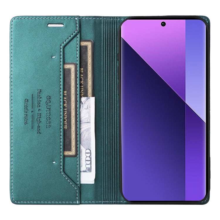 For Redmi Note 13 Pro+ GQUTROBE G01 RFID Anti-theft Leather Phone Case(Green)