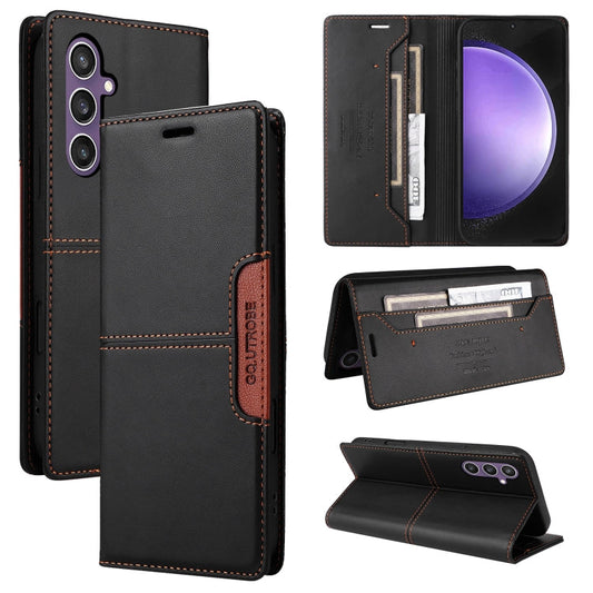 For Samsung Galaxy A35 GQUTROBE G01 RFID Anti-theft Leather Phone Case(Black)