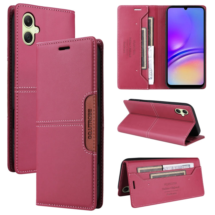 For Samsung Galaxy A05 GQUTROBE G01 RFID Anti-theft Leather Phone Case(Red)