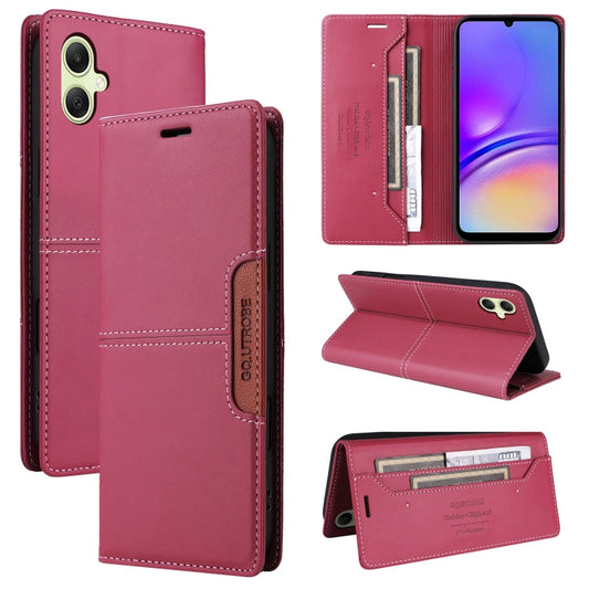 For Samsung Galaxy A05 GQUTROBE G01 RFID Anti-theft Leather Phone Case(Red)