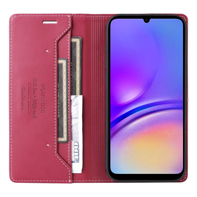 For Samsung Galaxy A05 GQUTROBE G01 RFID Anti-theft Leather Phone Case(Red)