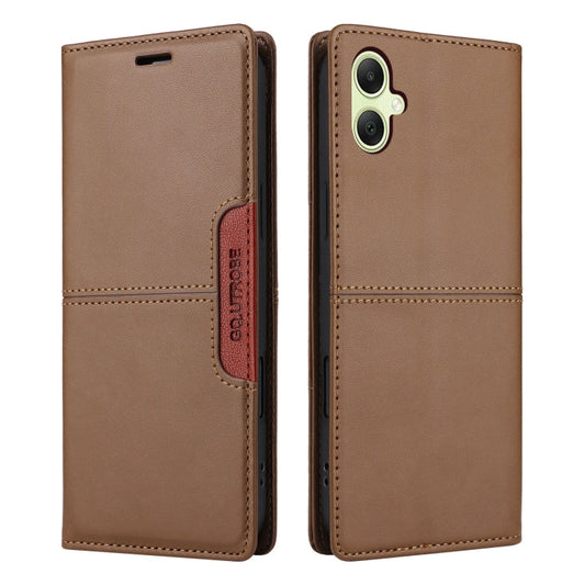 For Samsung Galaxy A05 GQUTROBE G01 RFID Anti-theft Leather Phone Case(Brown)