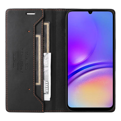 For Samsung Galaxy A05 GQUTROBE G01 RFID Anti-theft Leather Phone Case(Black)