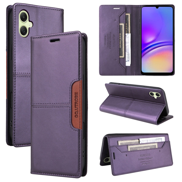 For Samsung Galaxy A05 GQUTROBE G01 RFID Anti-theft Leather Phone Case(Purple)