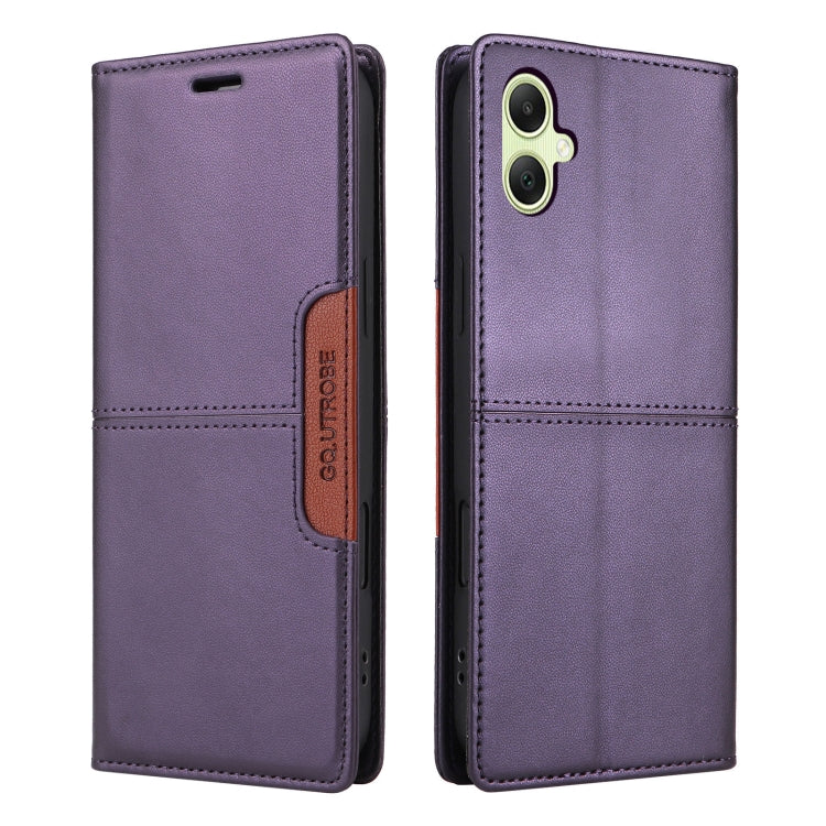 For Samsung Galaxy A05 GQUTROBE G01 RFID Anti-theft Leather Phone Case(Purple)
