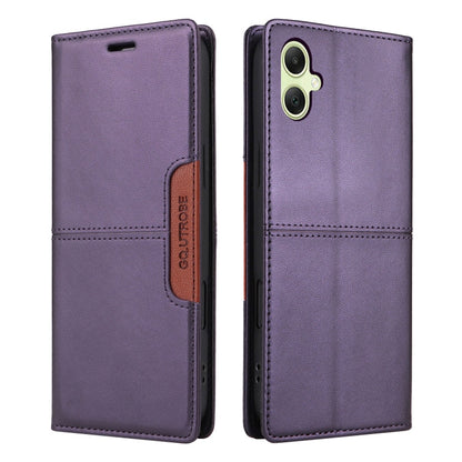 For Samsung Galaxy A05 GQUTROBE G01 RFID Anti-theft Leather Phone Case(Purple)