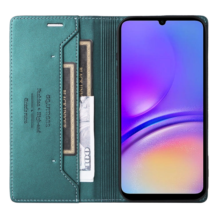 For Samsung Galaxy A05 GQUTROBE G01 RFID Anti-theft Leather Phone Case(Green)