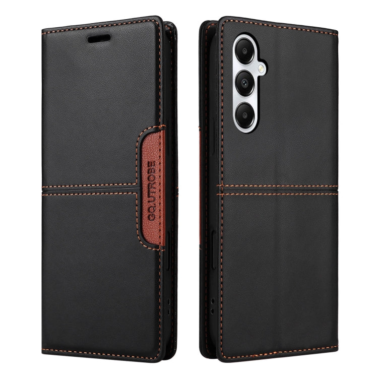 For Samsung Galaxy A05s GQUTROBE G01 RFID Anti-theft Leather Phone Case(Black)