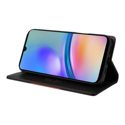 For Samsung Galaxy A05s GQUTROBE G01 RFID Anti-theft Leather Phone Case(Black)