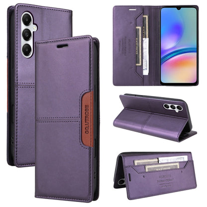 For Samsung Galaxy A05s GQUTROBE G01 RFID Anti-theft Leather Phone Case(Purple)