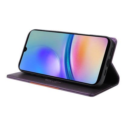 For Samsung Galaxy A05s GQUTROBE G01 RFID Anti-theft Leather Phone Case(Purple)