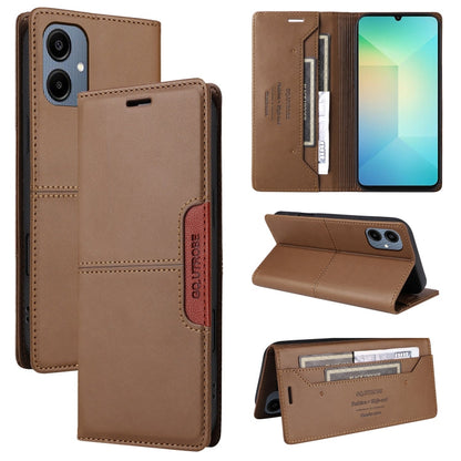 For Samsung Galaxy A06 GQUTROBE G01 RFID Anti-theft Leather Phone Case(Brown)