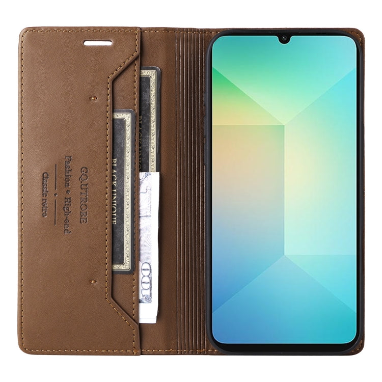 For Samsung Galaxy A06 GQUTROBE G01 RFID Anti-theft Leather Phone Case(Brown)