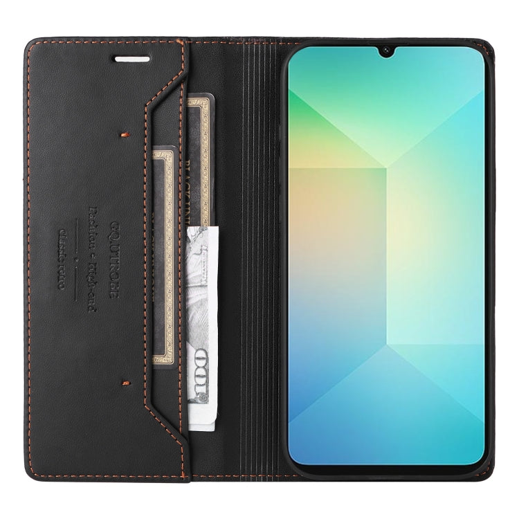 For Samsung Galaxy A06 GQUTROBE G01 RFID Anti-theft Leather Phone Case(Black)