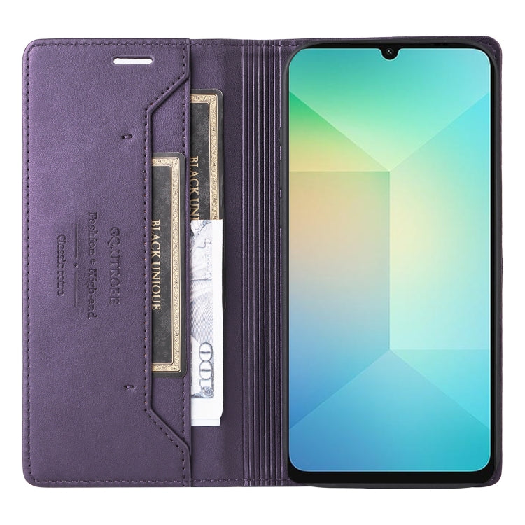 For Samsung Galaxy A06 GQUTROBE G01 RFID Anti-theft Leather Phone Case(Purple)