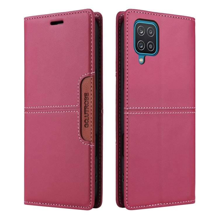 For Samsung Galaxy A12 / M12 GQUTROBE G01 RFID Anti-theft Leather Phone Case(Red)