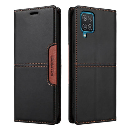 For Samsung Galaxy A12 / M12 GQUTROBE G01 RFID Anti-theft Leather Phone Case(Black)