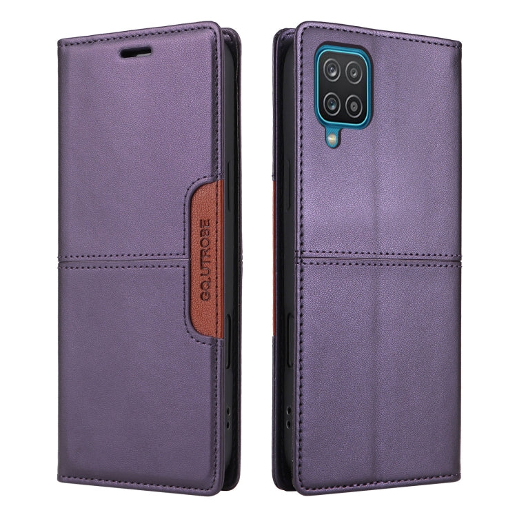 For Samsung Galaxy A12 / M12 GQUTROBE G01 RFID Anti-theft Leather Phone Case(Purple)