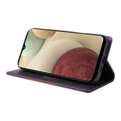 For Samsung Galaxy A12 / M12 GQUTROBE G01 RFID Anti-theft Leather Phone Case(Purple)