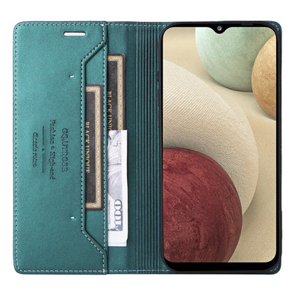 For Samsung Galaxy A12 / M12 GQUTROBE G01 RFID Anti-theft Leather Phone Case(Green)
