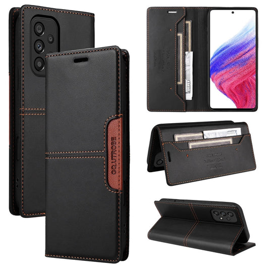For Samsung Galaxy A13 5G / 4G GQUTROBE G01 RFID Anti-theft Leather Phone Case(Black)