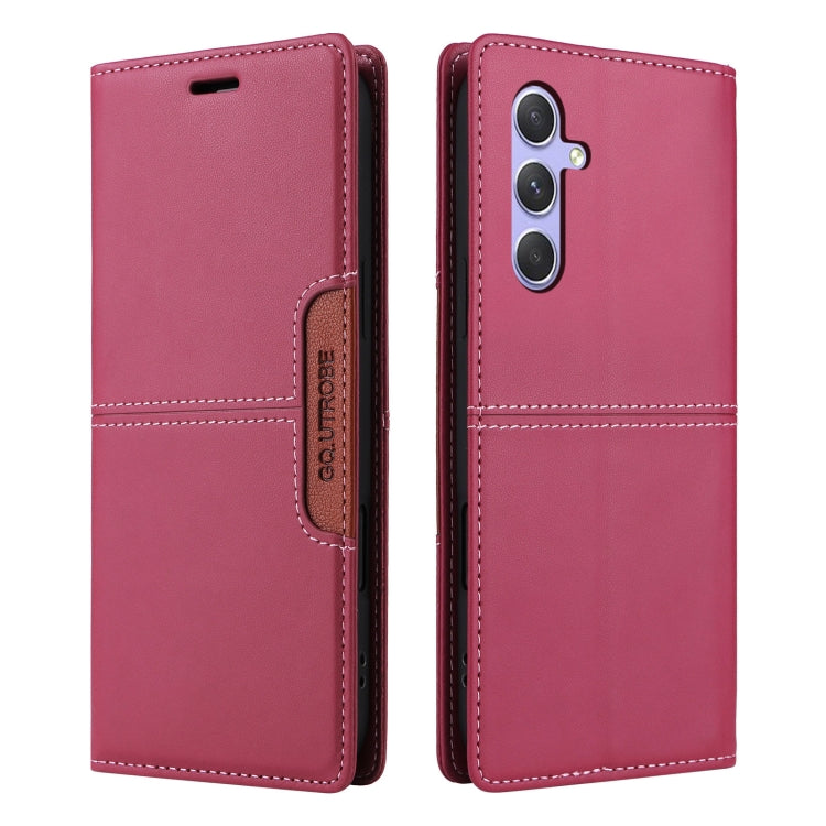 For Samsung Galaxy A14 5G GQUTROBE G01 RFID Anti-theft Leather Phone Case(Red)