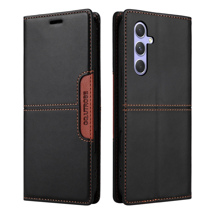 For Samsung Galaxy A14 5G GQUTROBE G01 RFID Anti-theft Leather Phone Case(Black)