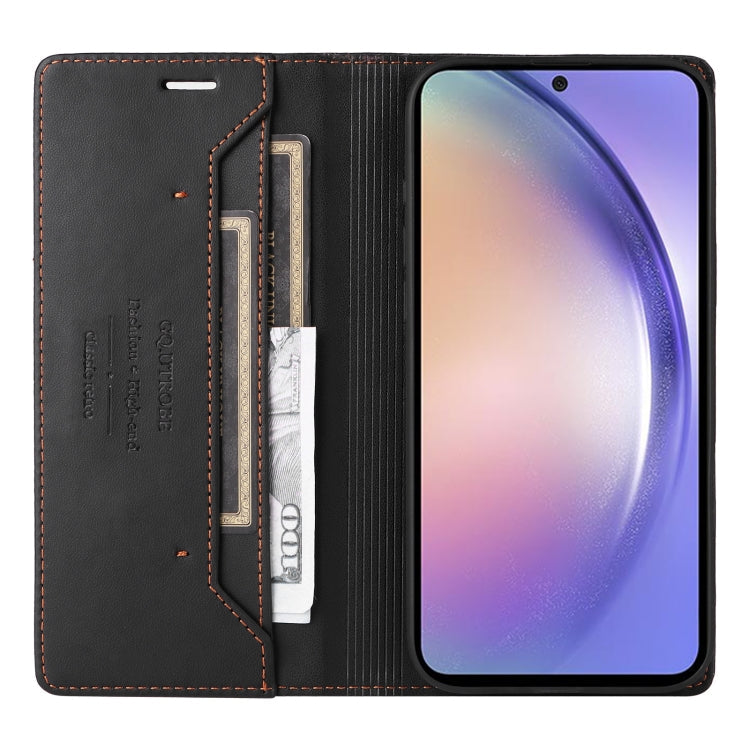 For Samsung Galaxy A14 5G GQUTROBE G01 RFID Anti-theft Leather Phone Case(Black)