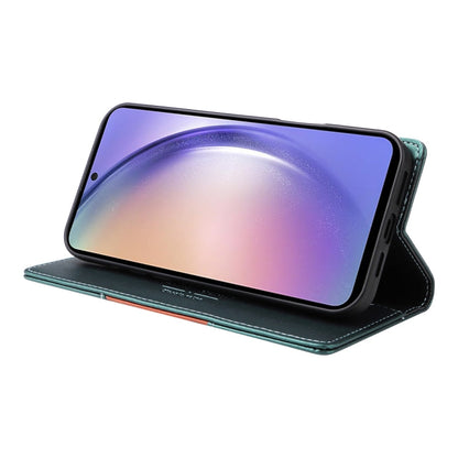 For Samsung Galaxy A14 5G GQUTROBE G01 RFID Anti-theft Leather Phone Case(Green)