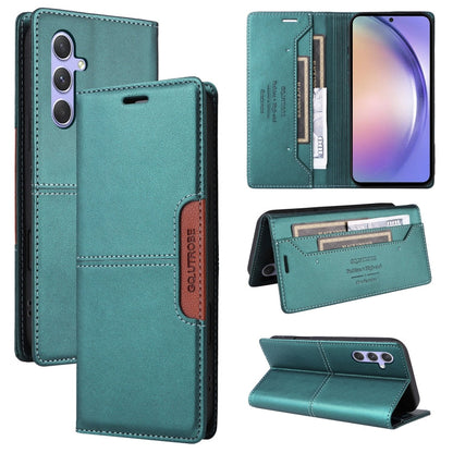 For Samsung Galaxy A14 5G GQUTROBE G01 RFID Anti-theft Leather Phone Case(Green)
