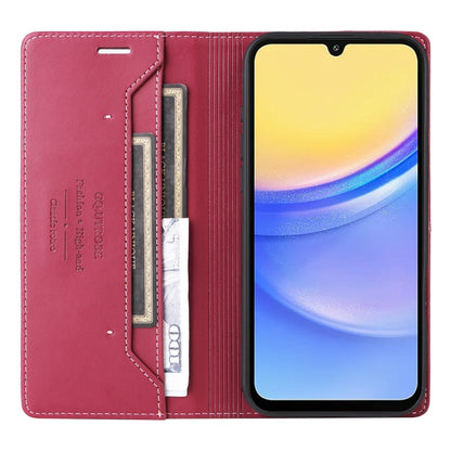 For Samsung Galaxy A15 5G GQUTROBE G01 RFID Anti-theft Leather Phone Case(Red)
