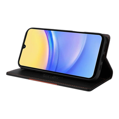 For Samsung Galaxy A15 5G GQUTROBE G01 RFID Anti-theft Leather Phone Case(Black)